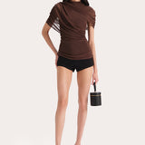 Gaia Draped Mesh Blouse