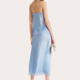 Brooke Silk Charmeuse Lace Trim Skirt