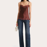 Brooke Silk Charmeuse Lace Trim Cami