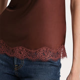 Brooke Silk Charmeuse Lace Trim Cami