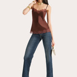 Brooke Silk Charmeuse Lace Trim Cami