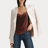 Brooke Silk Charmeuse Lace Trim Cami