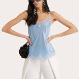 Brooke Silk Charmeuse Lace Trim Cami