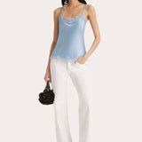 Brooke Silk Charmeuse Lace Trim Cami