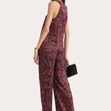 Naya Charmeuse Coral Print Pants