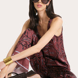 Naya Silk Charmeuse Coral Print Top