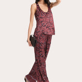 Naya Charmeuse Coral Print Pants