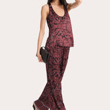Naya Silk Charmeuse Coral Print Top