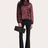 Naya Silk Charmeuse Coral Print Blouse