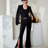 Side Button Crepe Pant