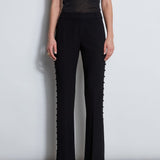 Side Button Crepe Pant