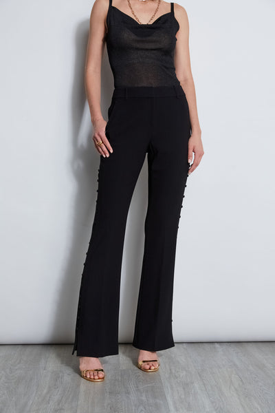 Side Button Crepe Pant Image 1