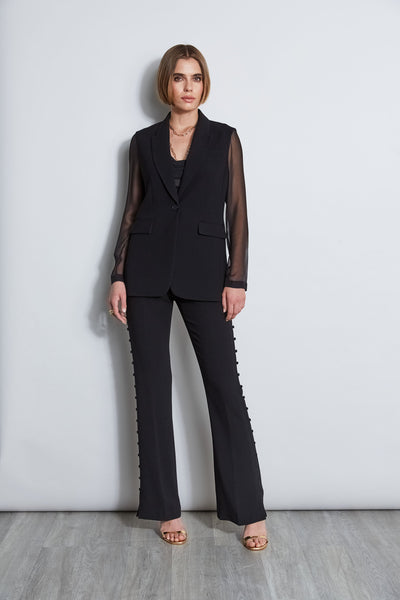 Side Button Crepe Pant Image 6