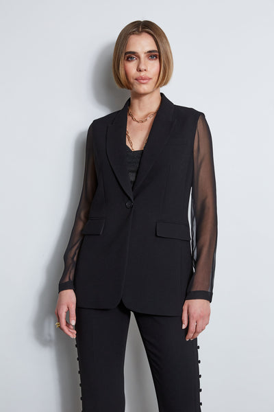 Chiffon Combo Crepe Blazer Image 4