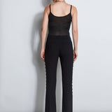 Side Button Crepe Pant