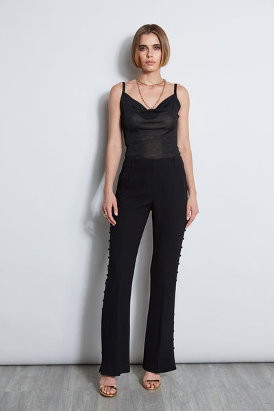 Side Button Crepe Pant Image 3