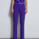 Side Button Crepe Pant