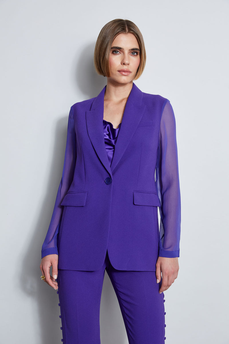 Chiffon Combo Crepe Blazer – Elie Tahari