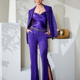 Side Button Crepe Pant