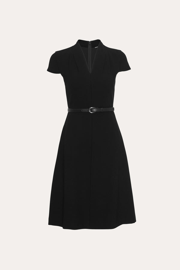 Crepe Belted Dress