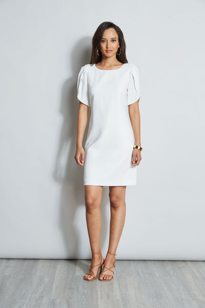 Slit Sleeve Crepe Dress