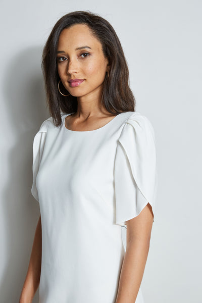 Slit Sleeve Crepe Dress