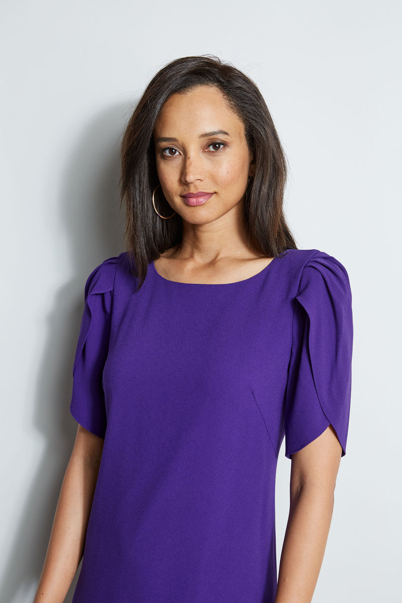 Slit Sleeve Crepe Dress