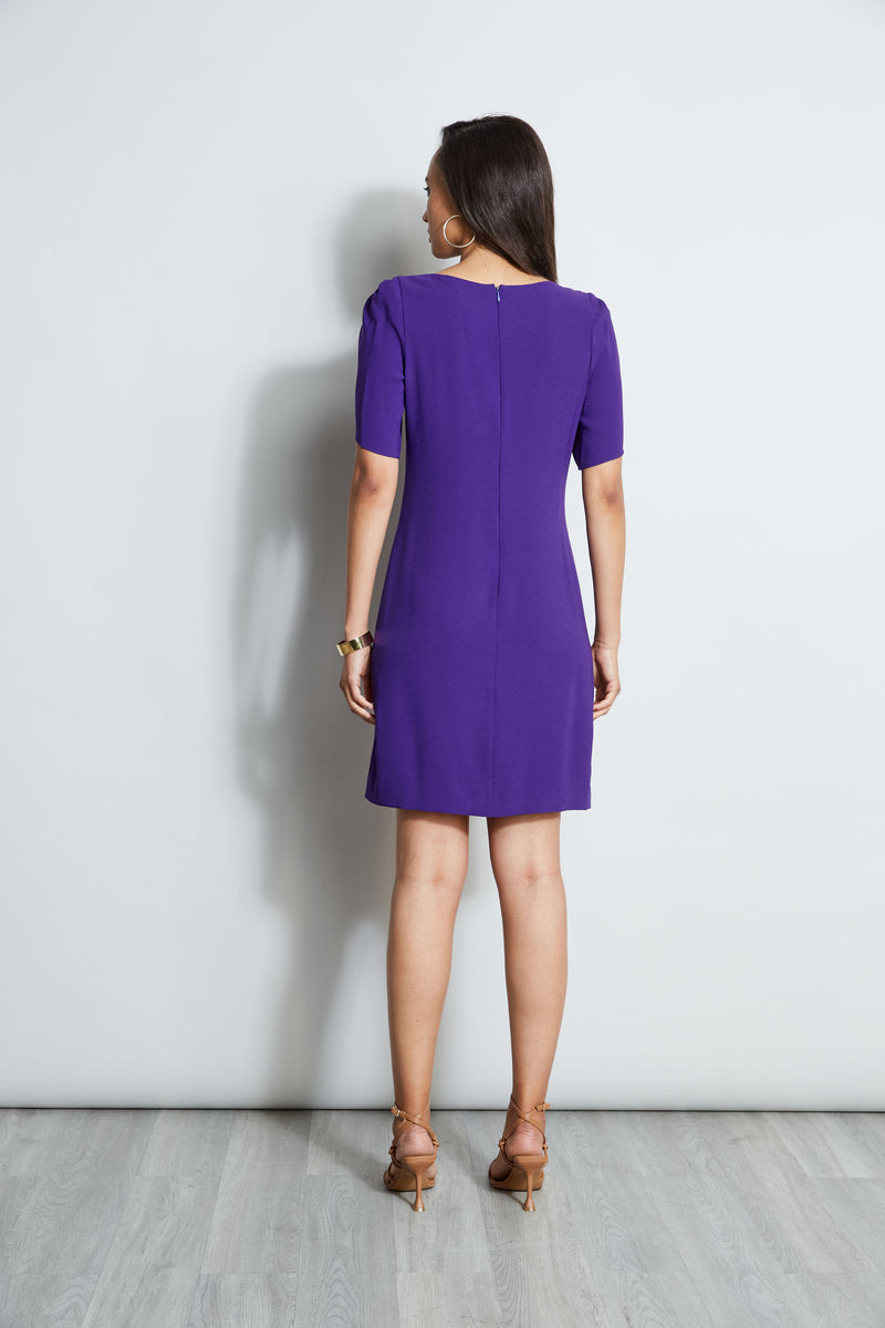 Slit Sleeve Crepe Dress