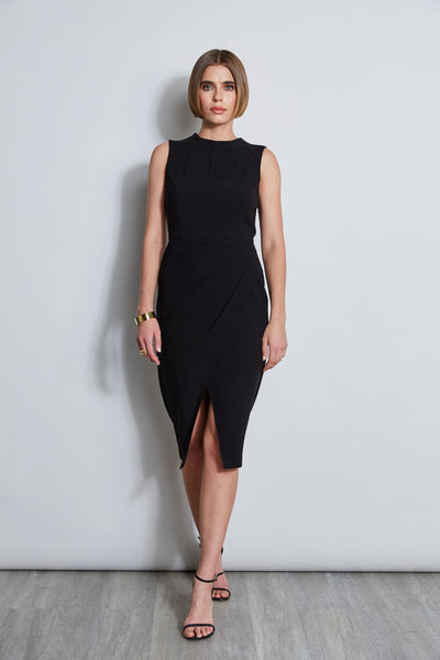Dart Neck Faux Wrap Dress Image 3