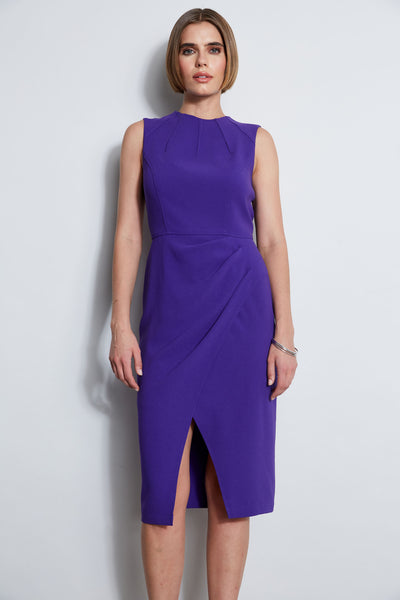 Dart Neck Faux Wrap Dress Image 3