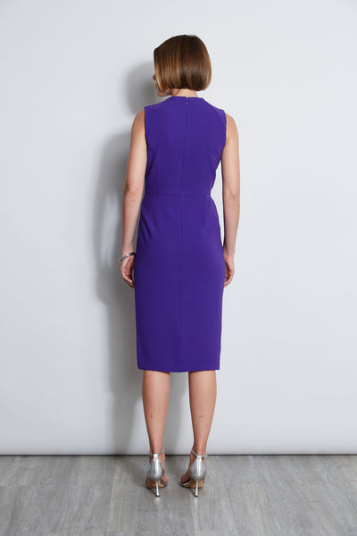 Dart Neck Faux Wrap Dress Image 6