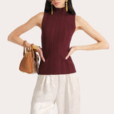 Azura Ribbed Sleeveless Mock Neck