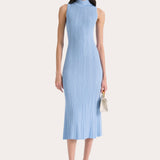 Azura Ribbed Trumpet Mock Neck Dress