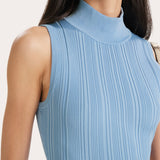 Azura Ribbed Trumpet Mock Neck Dress