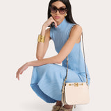 Azura Ribbed Trumpet Mock Neck Dress