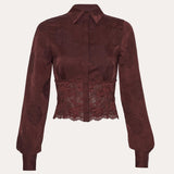 Savannah Satin Jacquard Corset Shirt