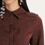 Savannah Satin Jacquard Corset Shirt