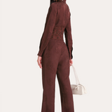 Savannah Satin Jacquard Corset Shirt