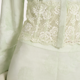 Savannah Satin Jacquard Corset Shirt