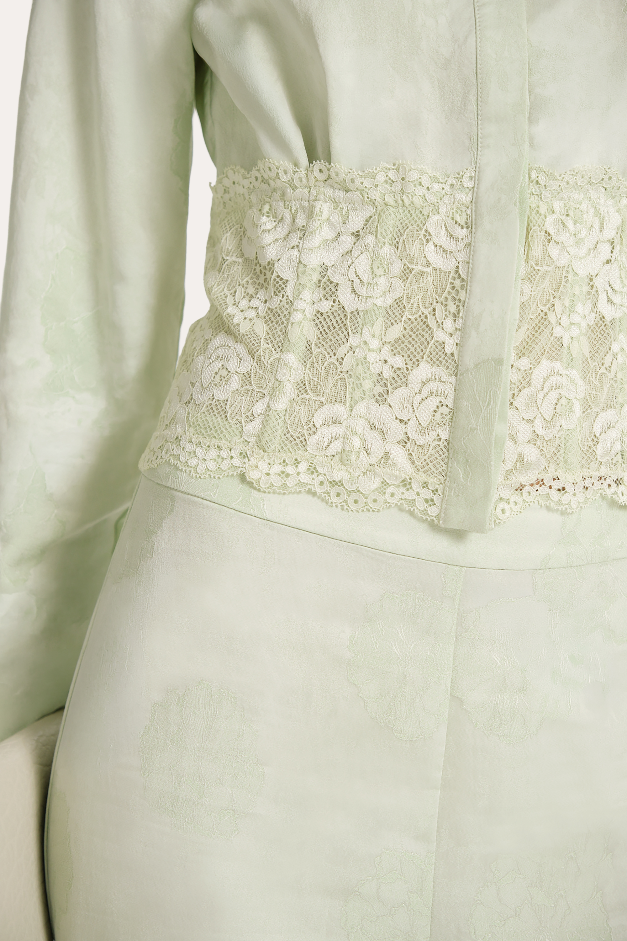 Savannah Satin Jacquard Corset Shirt
