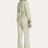 Savannah Satin Jacquard Corset Shirt