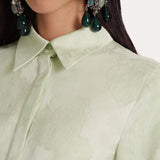 Savannah Satin Jacquard Corset Shirt