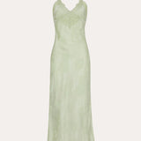 Savannah Lace-Trim Satin Jacquard Dress