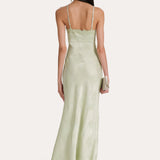 Savannah Lace-Trim Satin Jacquard Dress