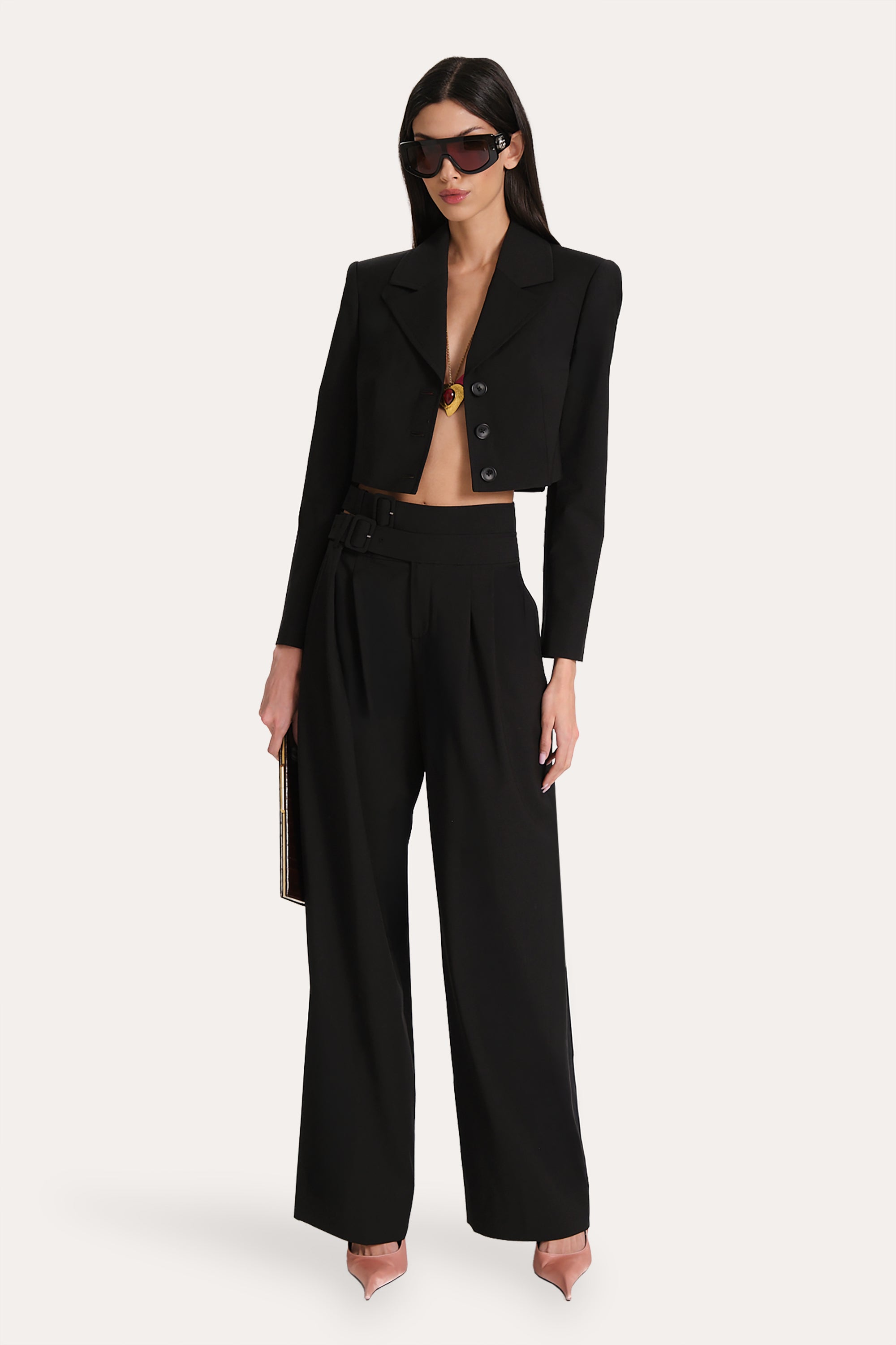 Sierra Tropical Wool Double Buckle Pants