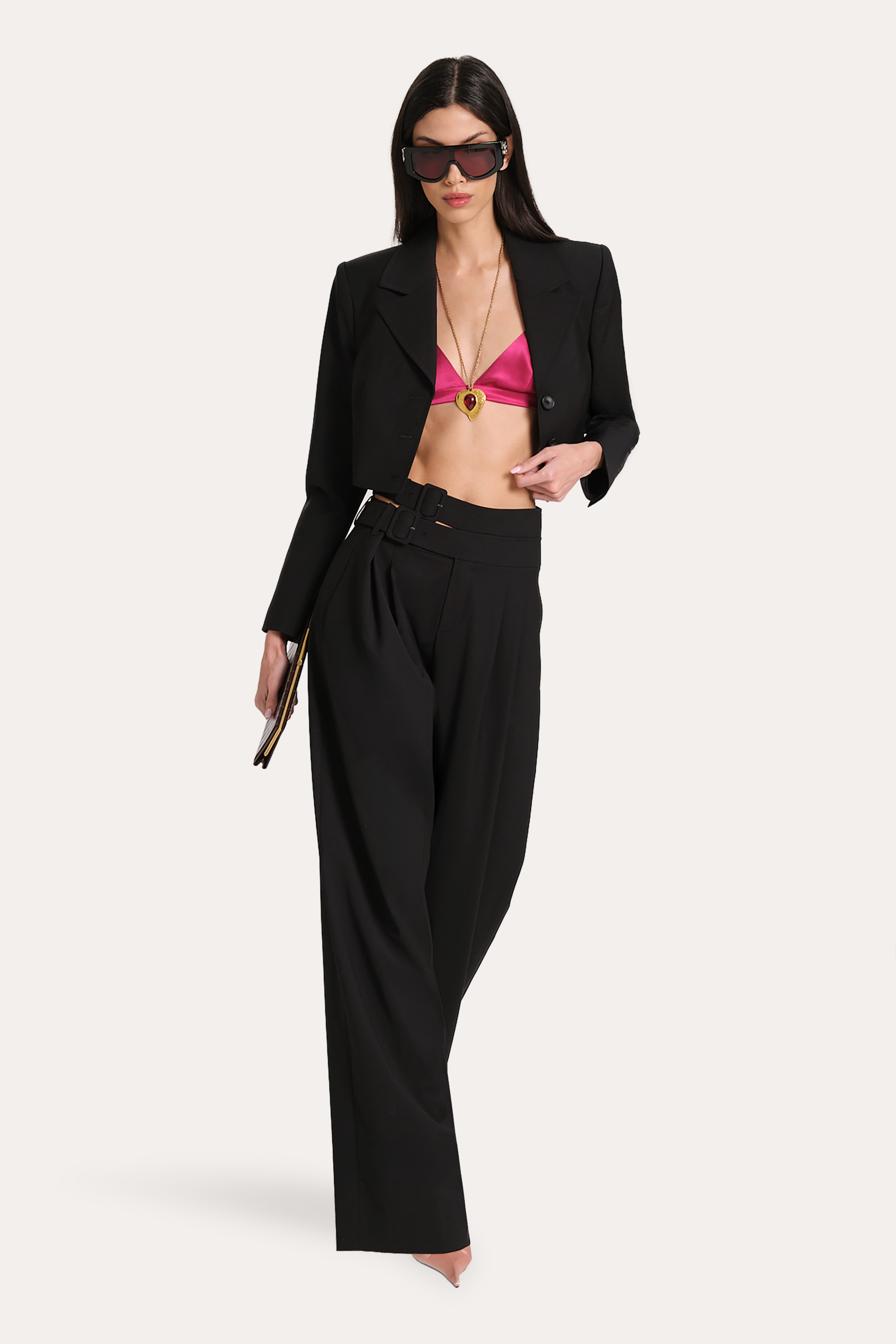 Sierra Tropical Wool Double Buckle Pants