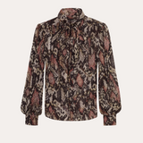 Melani Silk Chiffon Bow Blouse