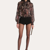 Melani Silk Chiffon Bow Blouse