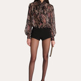 Melani Silk Chiffon Bow Blouse