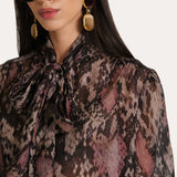 Melani Silk Chiffon Bow Blouse